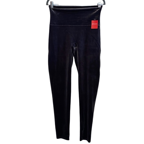 NEW Spanx Silver Chrome Velvet Leggings NWT - Picture 6 of 12